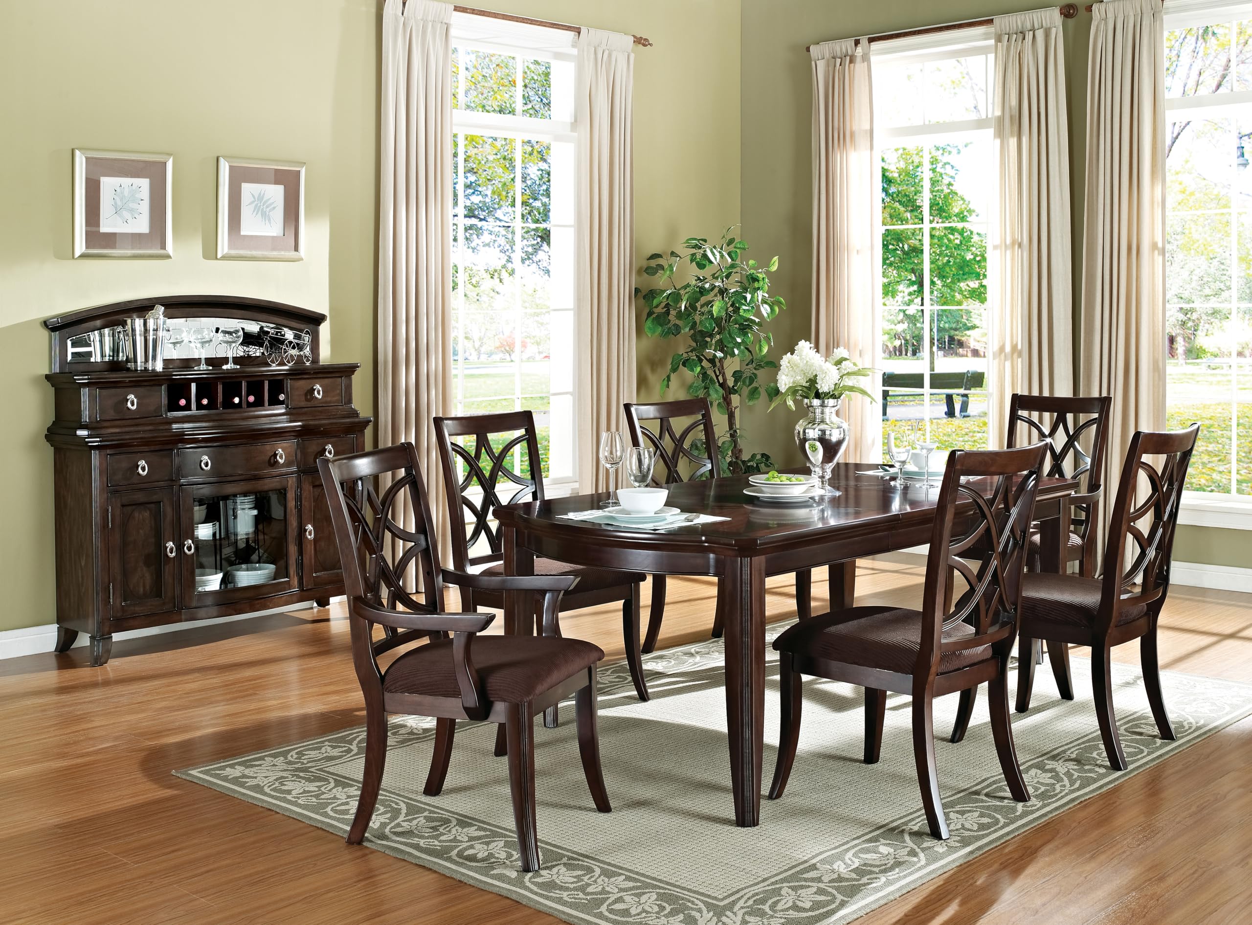 Dark Walnut Dining Table w,1 Leaf