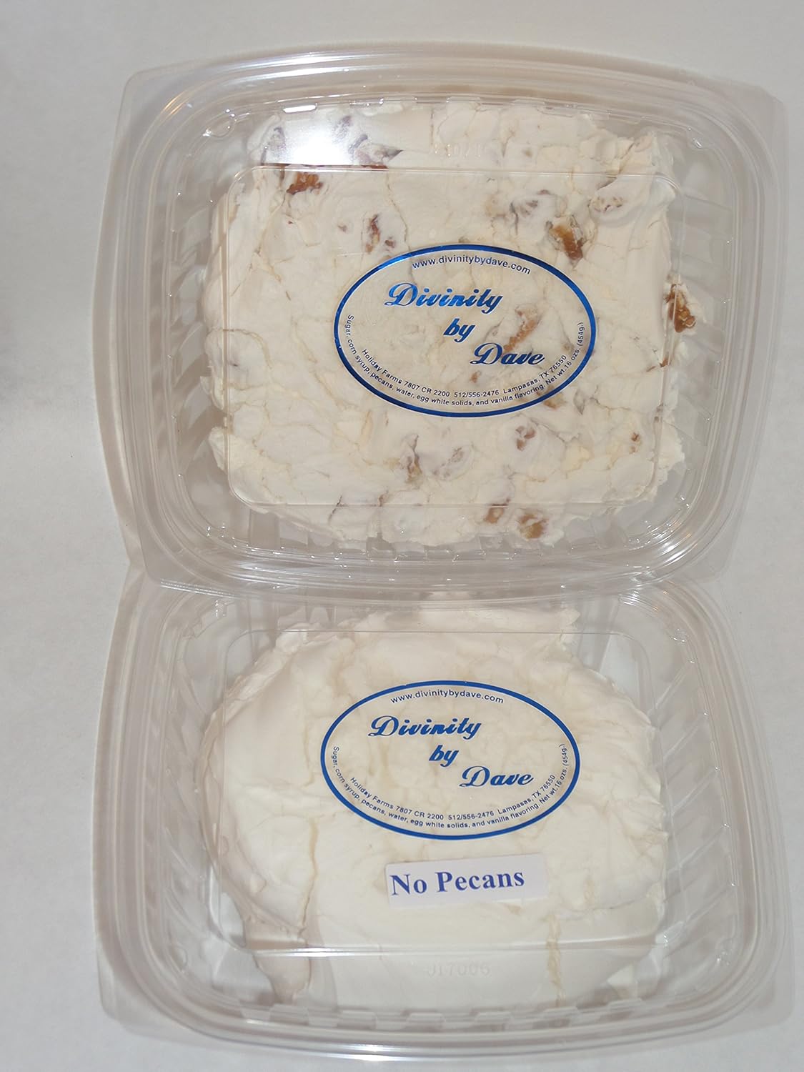 1 Pound Divinity (With Pecans, 1-1lb box) One Large Piece of Old Fashioned Divinity, Just Like Home made.