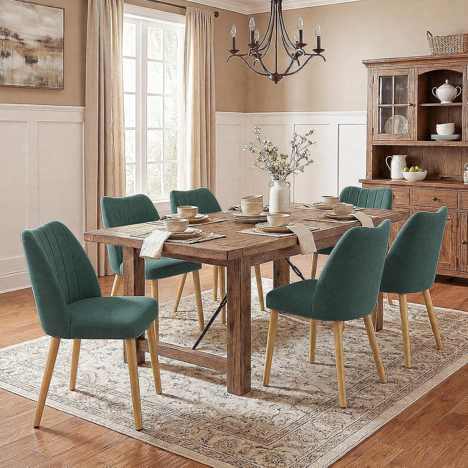 Garvee Wood Dining Chairs Set of 2, Armless Dining Chairs with Backrest