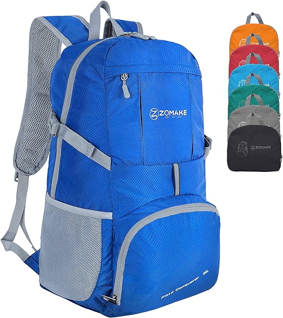 ZOMAKE 35L Lightweight Foldable Backpack - Packable Foldable Rucksack,Packable Backpcks Walking Rucksacks Travel Daypack Water Resistant For Men Women Outdoor Camping Hiking