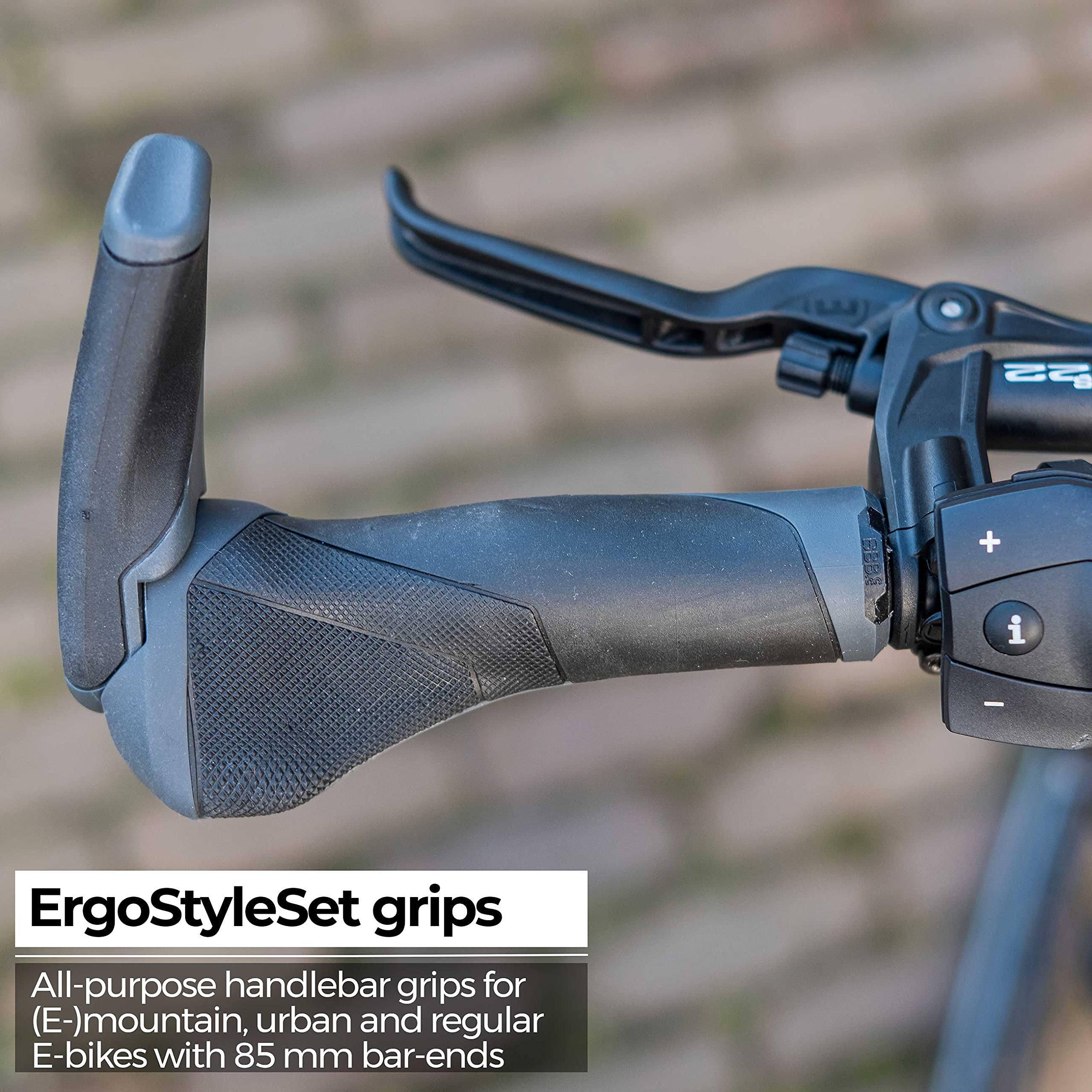 BBB ErgoTech BHG-87 Griffe/Horn Set schwarz/grau 133mm