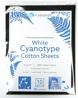 8.5" x 11" Cyanotype White Cotton (10 Pack)