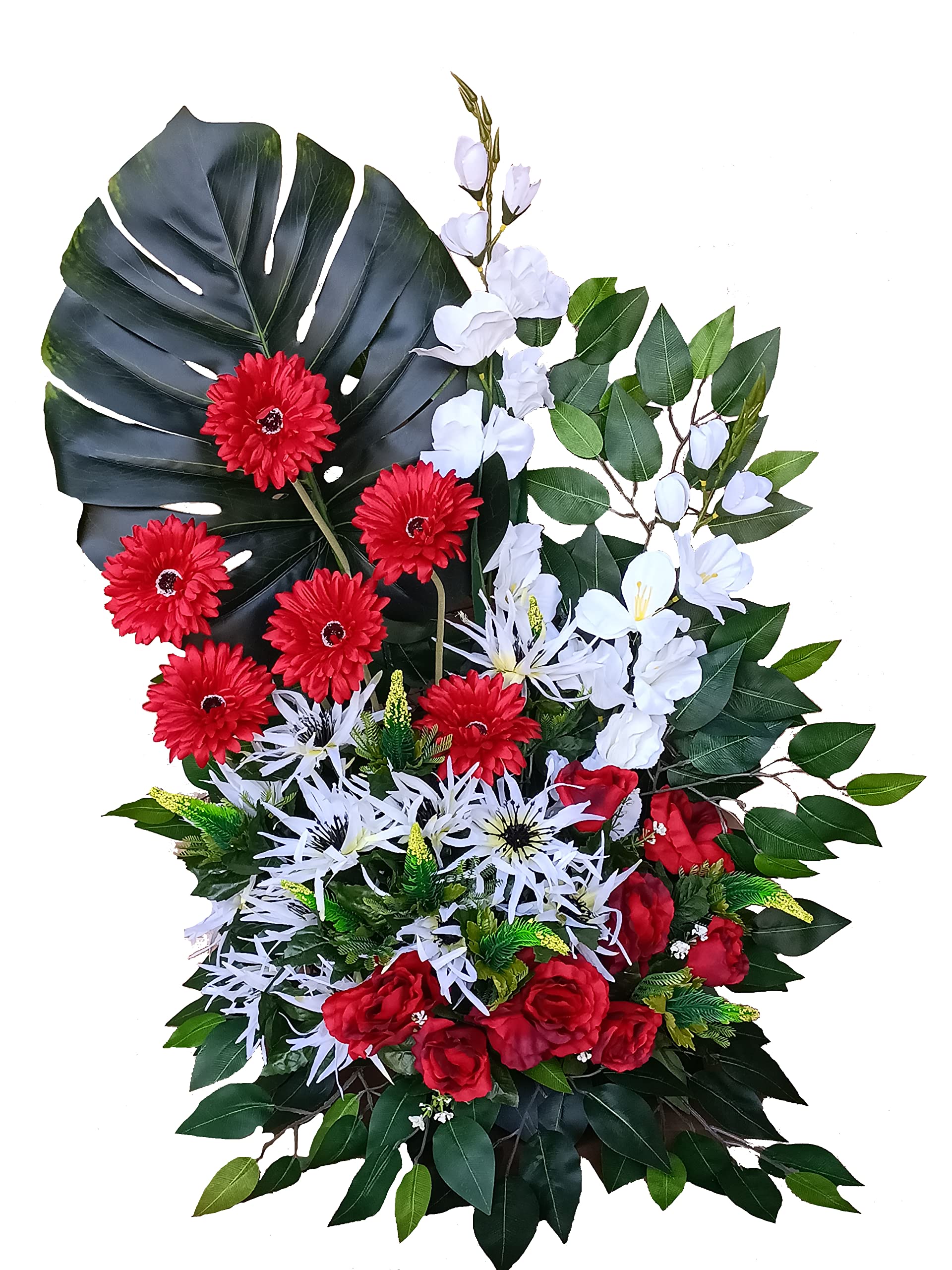 Fleurs artificielles cimetière de 80 cm pour sépulture et deuil