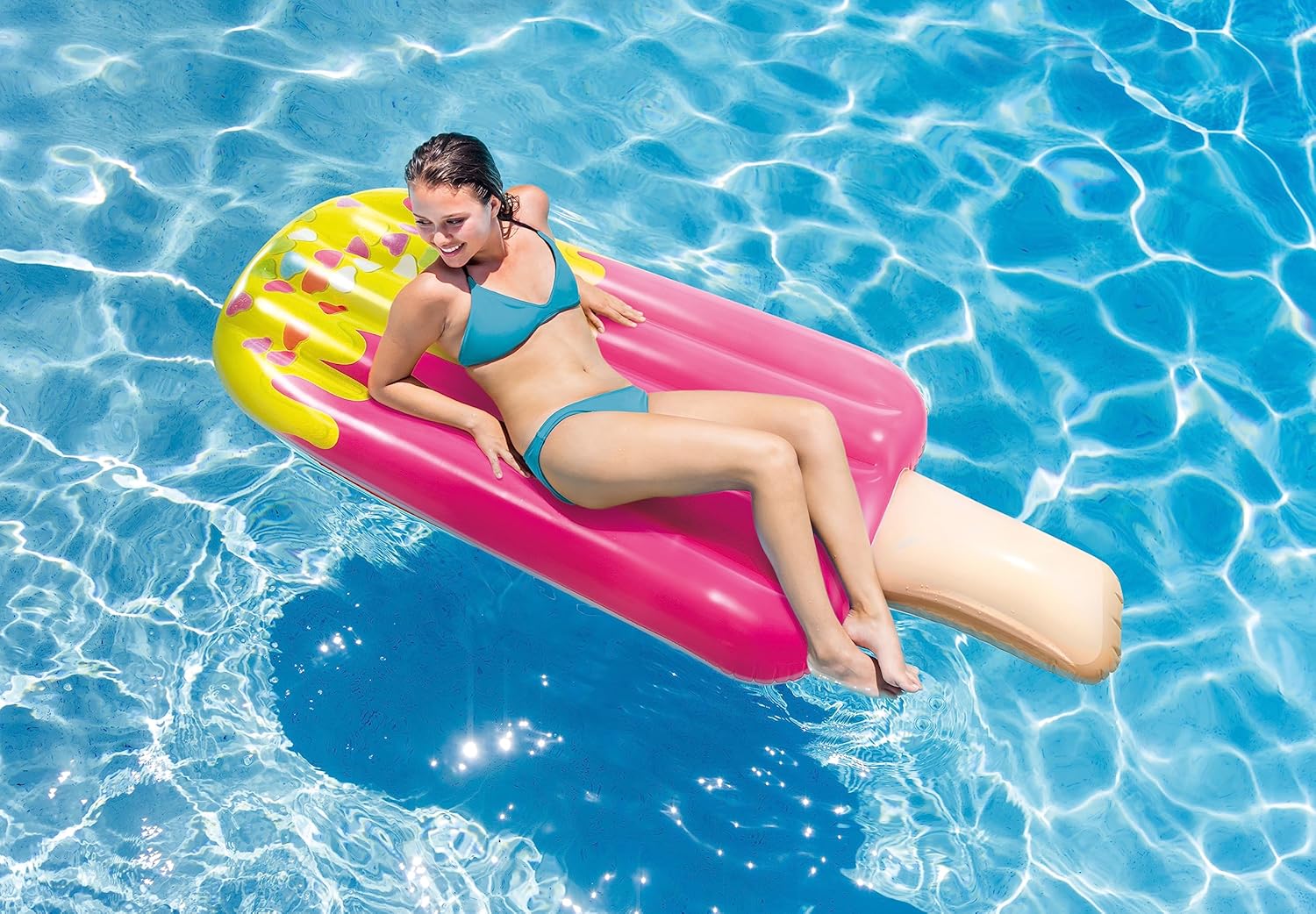 INTEX Inflatable Popsicle Pool Float with Realistic Printing, 75" X 30" – Style May Vary