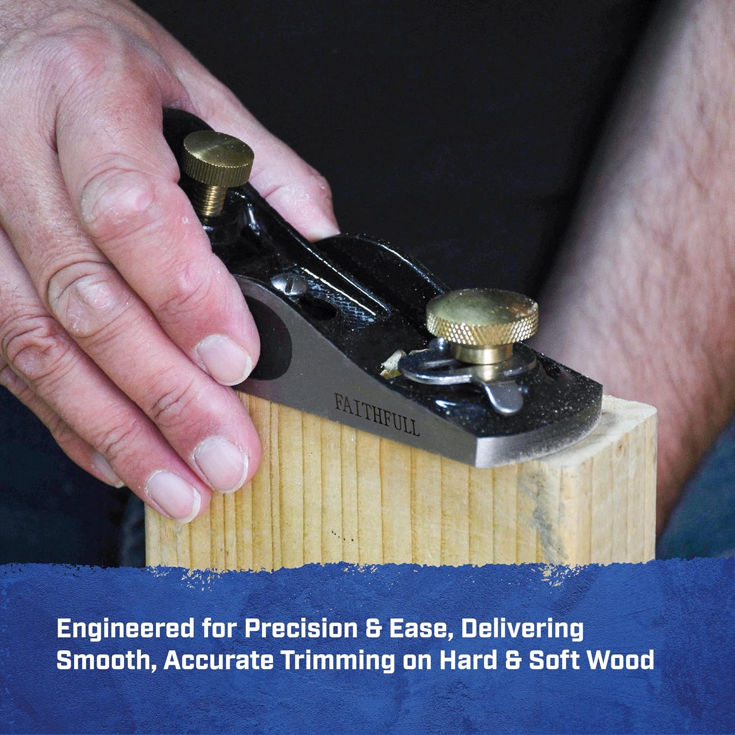 Faithfull 912 Block Plane in Wooden Storage Box – Precision Machined Cast Iron Low Angle Hand Plane for End Grain Work & General Purpose Finishing