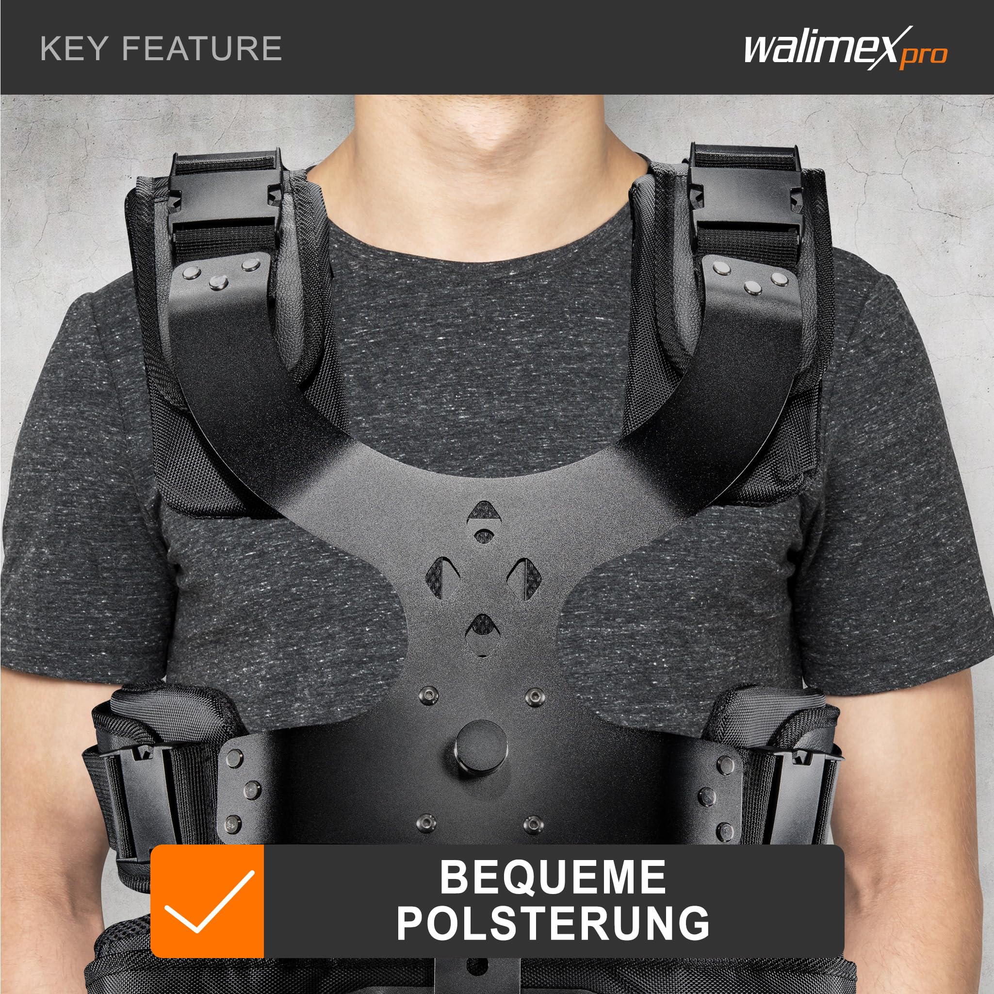 Gilet walimex pro et bras à ressort pour steadicam, pour filmer sans secousses et en toute tranquillité