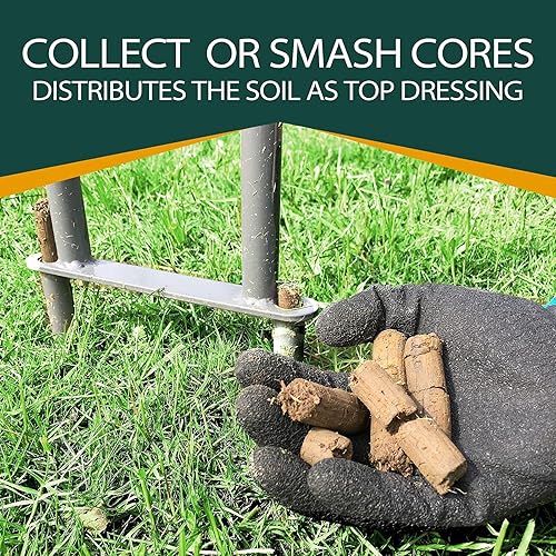 Miniatura 3 de Walensee Aireador de extracción de césped, tapón de césped manual para despachar césped, herramienta de aireación de núcleo aireador resistente para