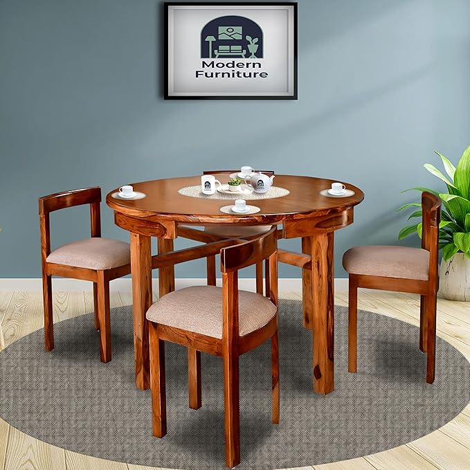 MODERN FURNITURE SHEESHAM Solid Wooden Dining Table 4 Seater Four