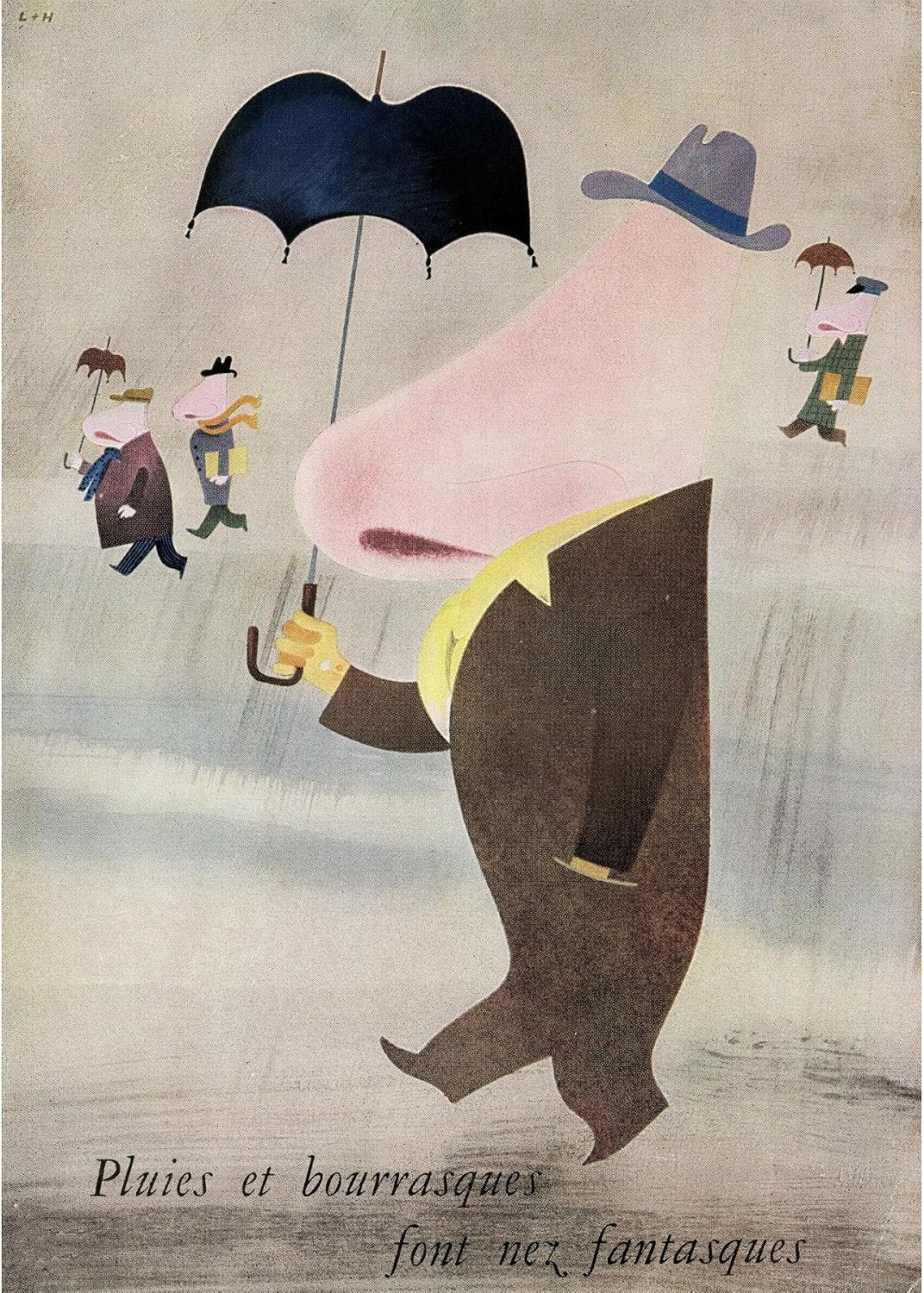 ArtDirect Rain and squalls make whimsical noses (1910-1950) Unframed Art Print Giclee Poster by Laboratoires Badrial - Ready for Framing with Customization Sizes 7x10, 10x14, 14x20, 24x34, 34x48 and 43x60 inches