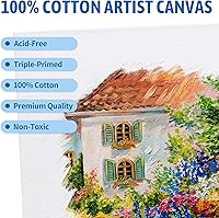 Vista 3 de FIXSMITH Tableros de lienzo para pintar de 8x10 pulgadas, paquete súper valor de 24 lienzos para pintura, paneles de lienzo en blanco, 100% algodón