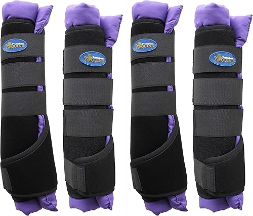 Botas de envío estables de caballo mediano para la parte delantera trasera, paquete de 4 patas, cuidado de pezuñas