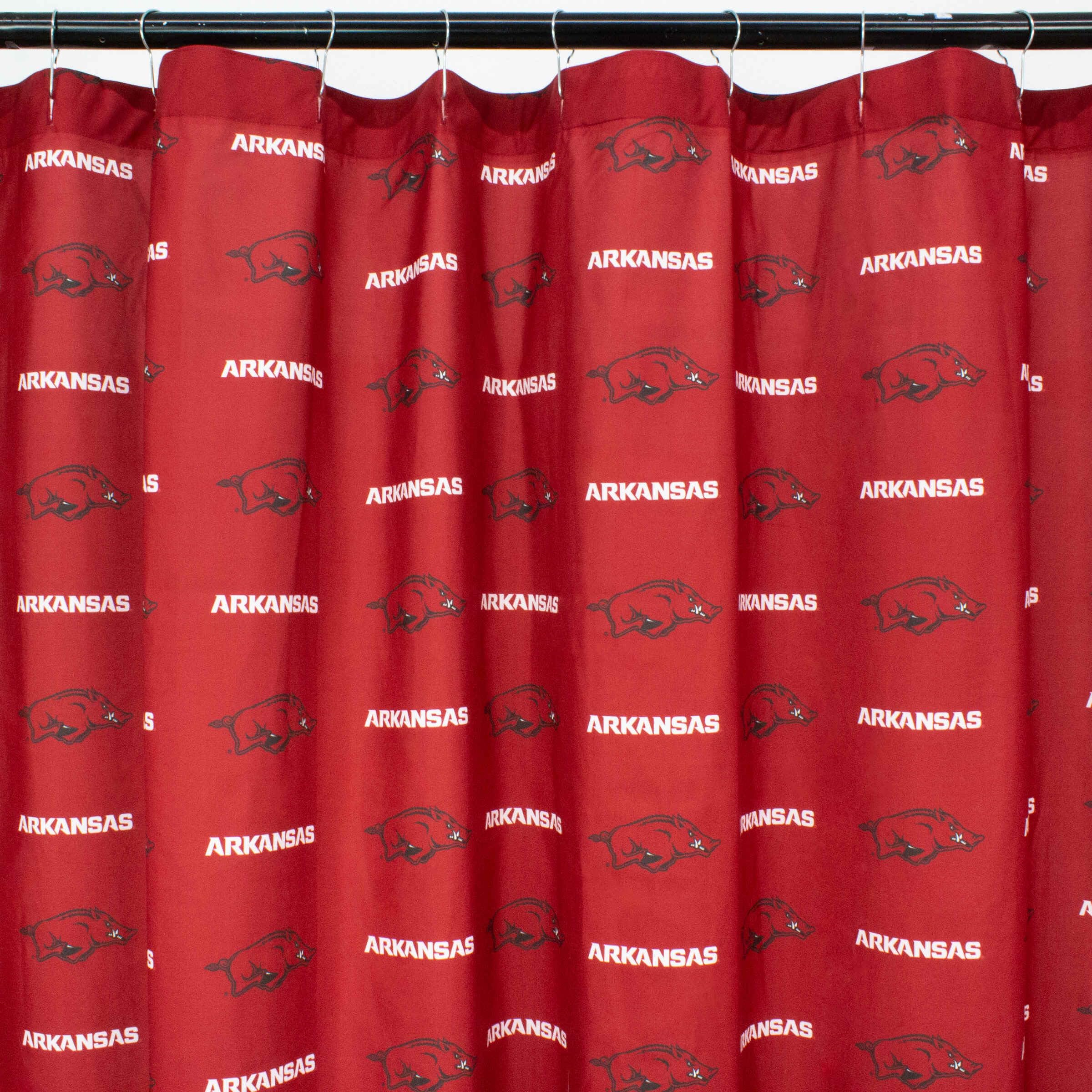College Covers Everything Comfy NCAA Arkansas Razorbacks Bright and Colorful Shower Curtain Cover 70" x 72"