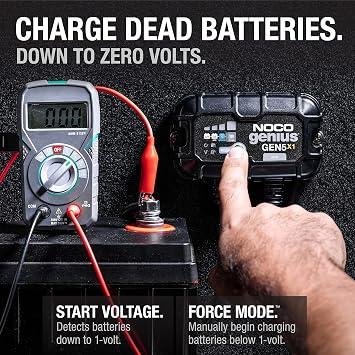 NOCO GEN5X1 12V 5A 1-Bank OnBoard Marine Battery Charger & Maintainer | Charges 1 Battery at Once, IP68 Waterproof, Overcharge Protection, Temperature Compensation, For Lead-Acid & Lithium