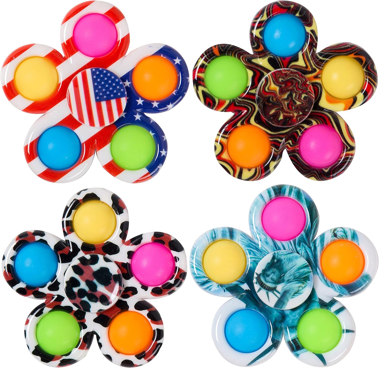 Pop Fidget Spinner，Mini Dimple Digit Toy Colorful Push Bubble Spinners Toys for Stress Reliever Gifts for Kids Adults