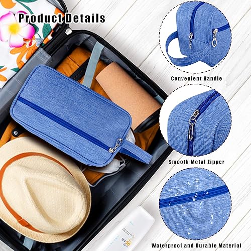 Miniatura 5 de Ebbniur Neceser de tocador bolsa de viaje de gran capacidad para artículos de tocador organizador de artículos de aseo de tela Oxford impermeable