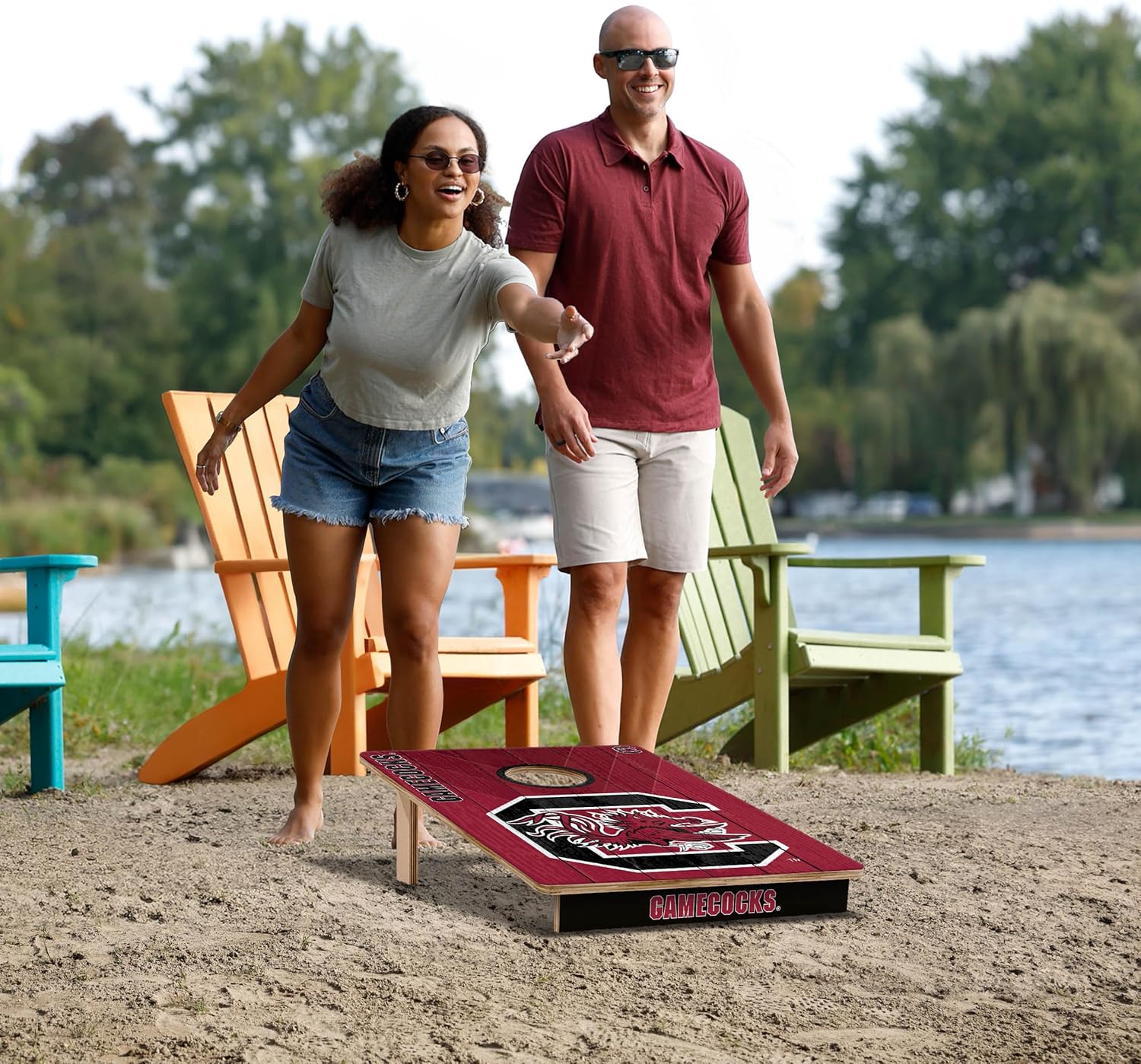 YouTheFan NCAA 2’ x 3’ Wood Cornhole Game with Logo Bags