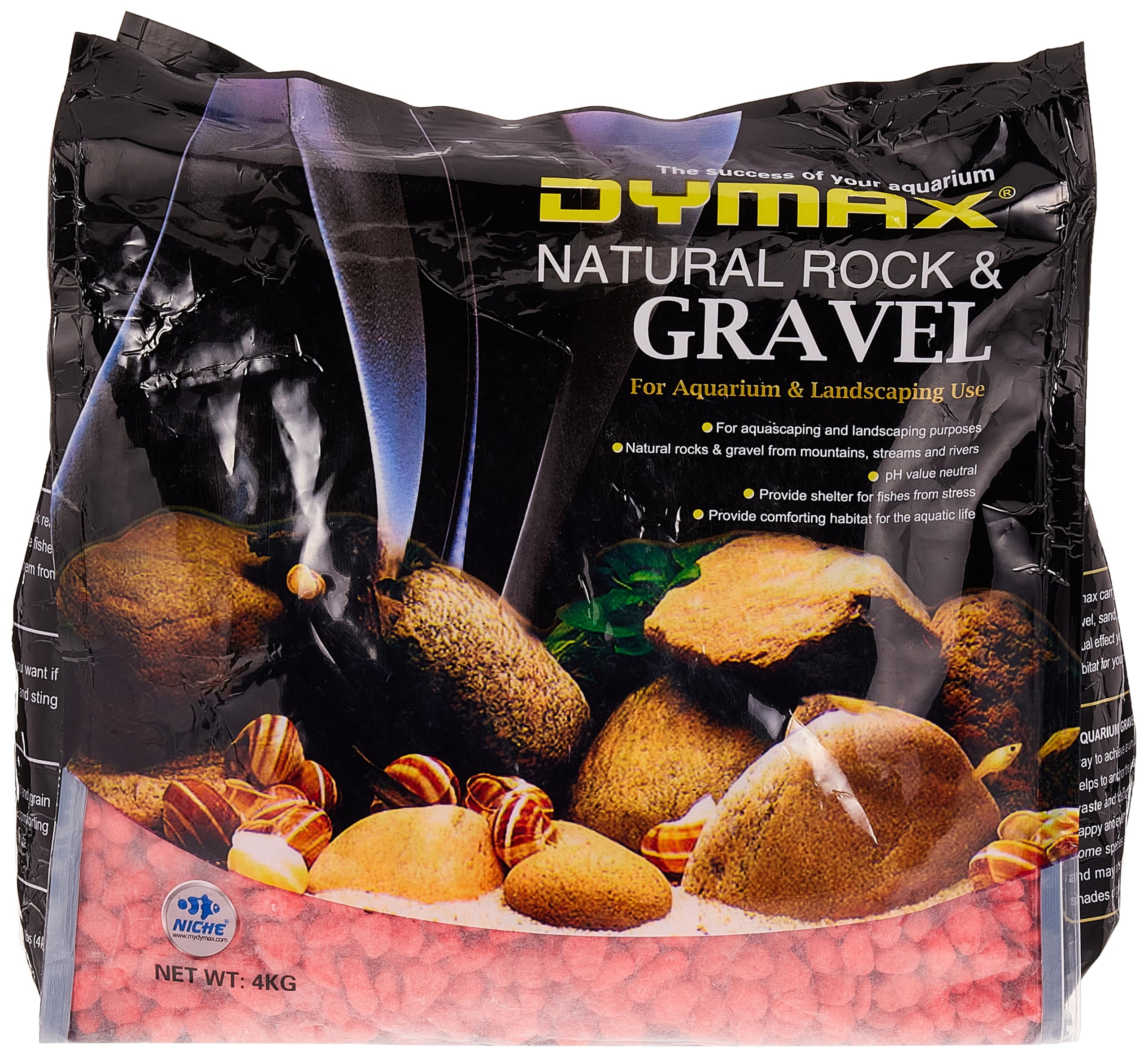 Dymax Aquarium Substrate Color Stones, Red, 4 kg