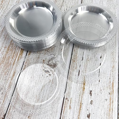 Miniatura 7 de Rainmae Paquete de 100 platos de plástico transparente de 6 pulgadas, platos de degustación de vinos de alta resistencia, platos desechables,