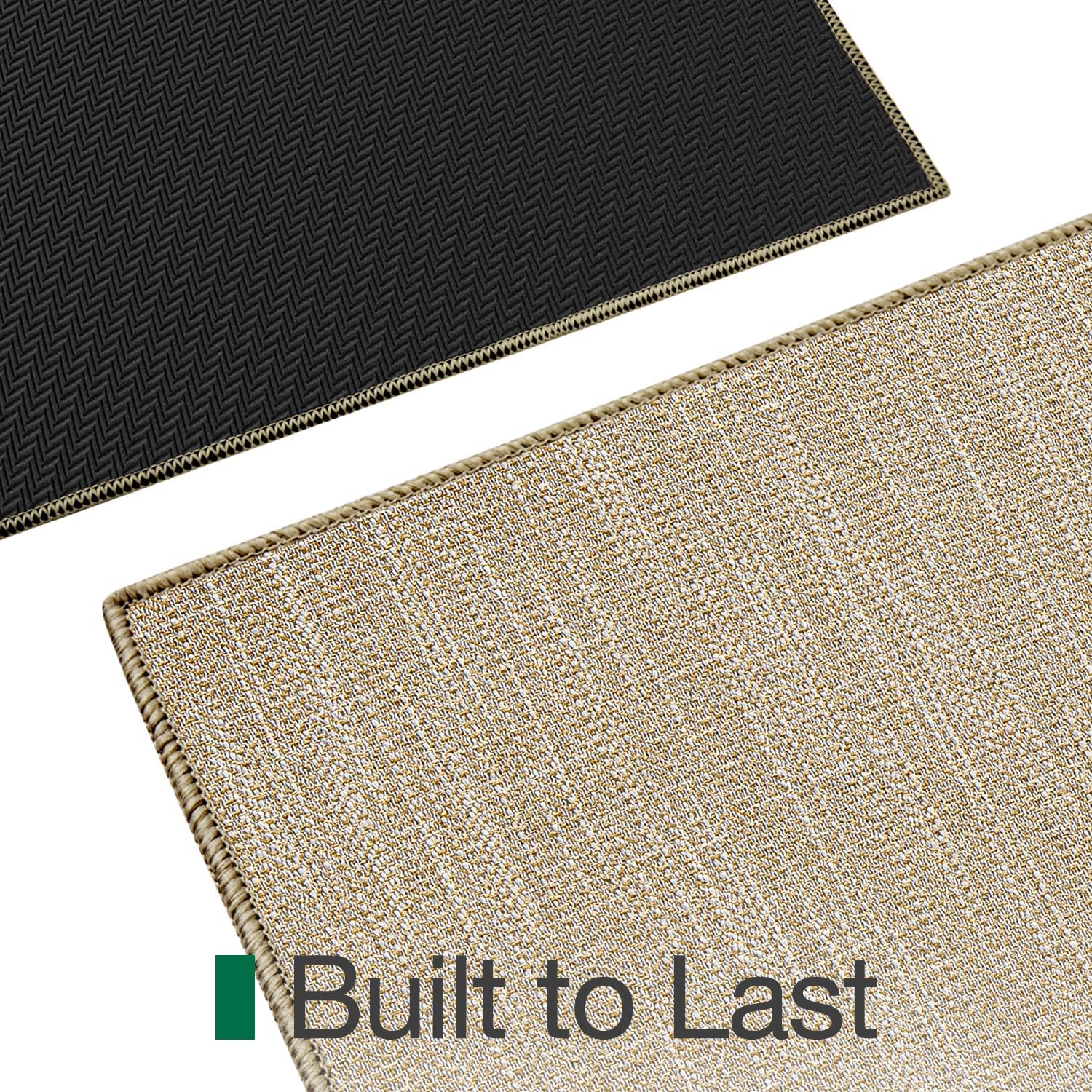 LUMI Ultra Thin Indoor Door Mat 17x30, Low Profile Entrance Mat, Non Slip Rubber Backing Dirt Trapper Doormat for Front Entryway, Beige