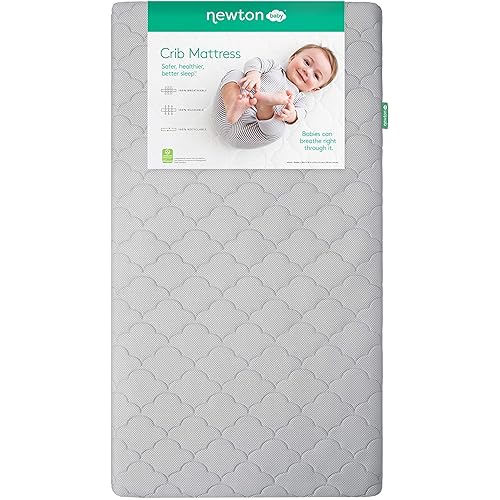 Newton Baby Crib Mattress and Toddler Bed - Waterproof - Ultra-Breathable Proven to Reduce Suffocation Risk, 100% Washable, Better Than Organic, 2-Stage Removable Cover, Deluxe 5.5" Thick Grey