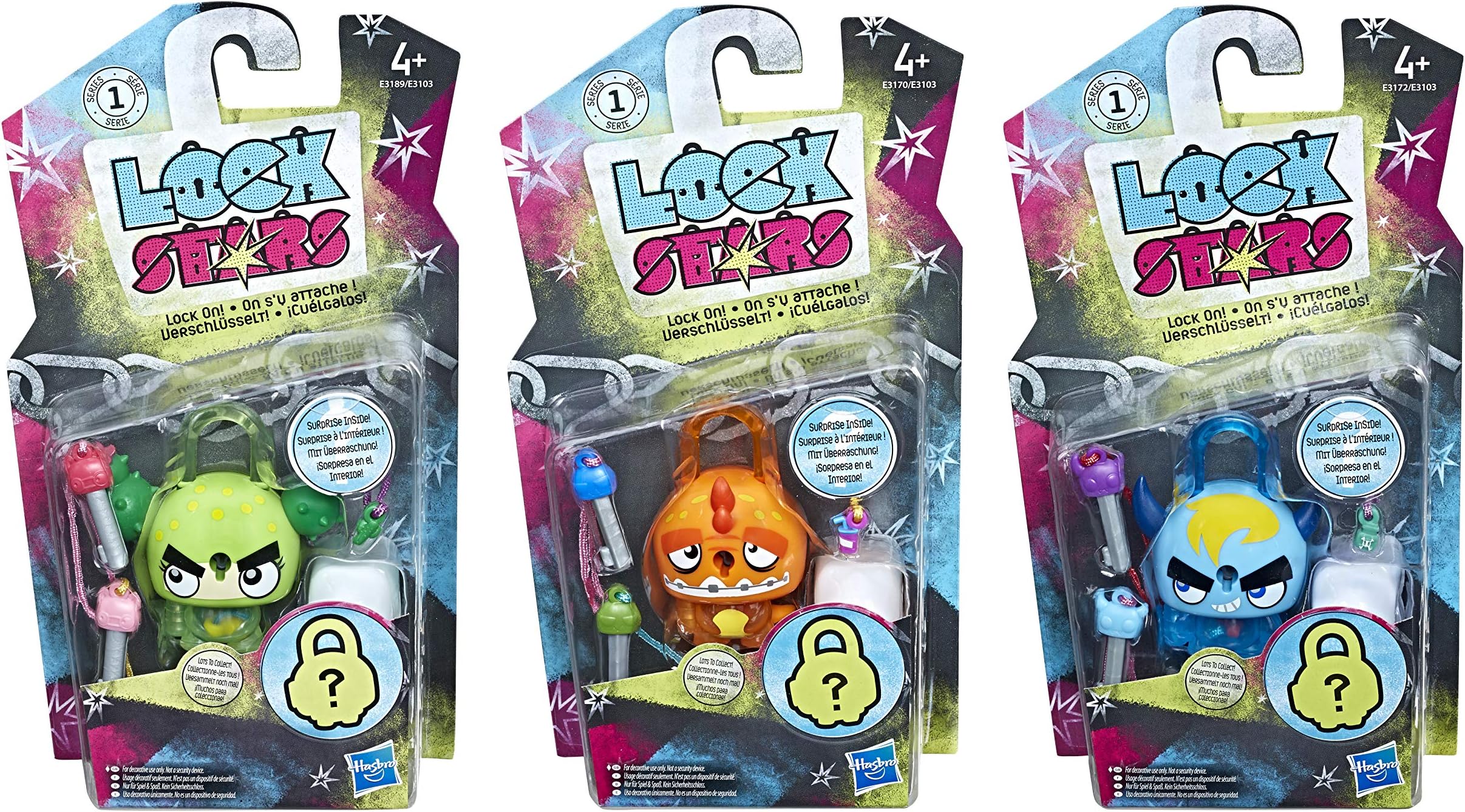 LOCK STARS E4607EP40 TCL Toy, Multi-Colour, Norme, Pack of 3