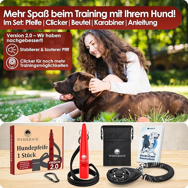 Foto 6 de 6 de Weidebach® Silbato Negro a Distancia para Retorno, silbatos para Perros