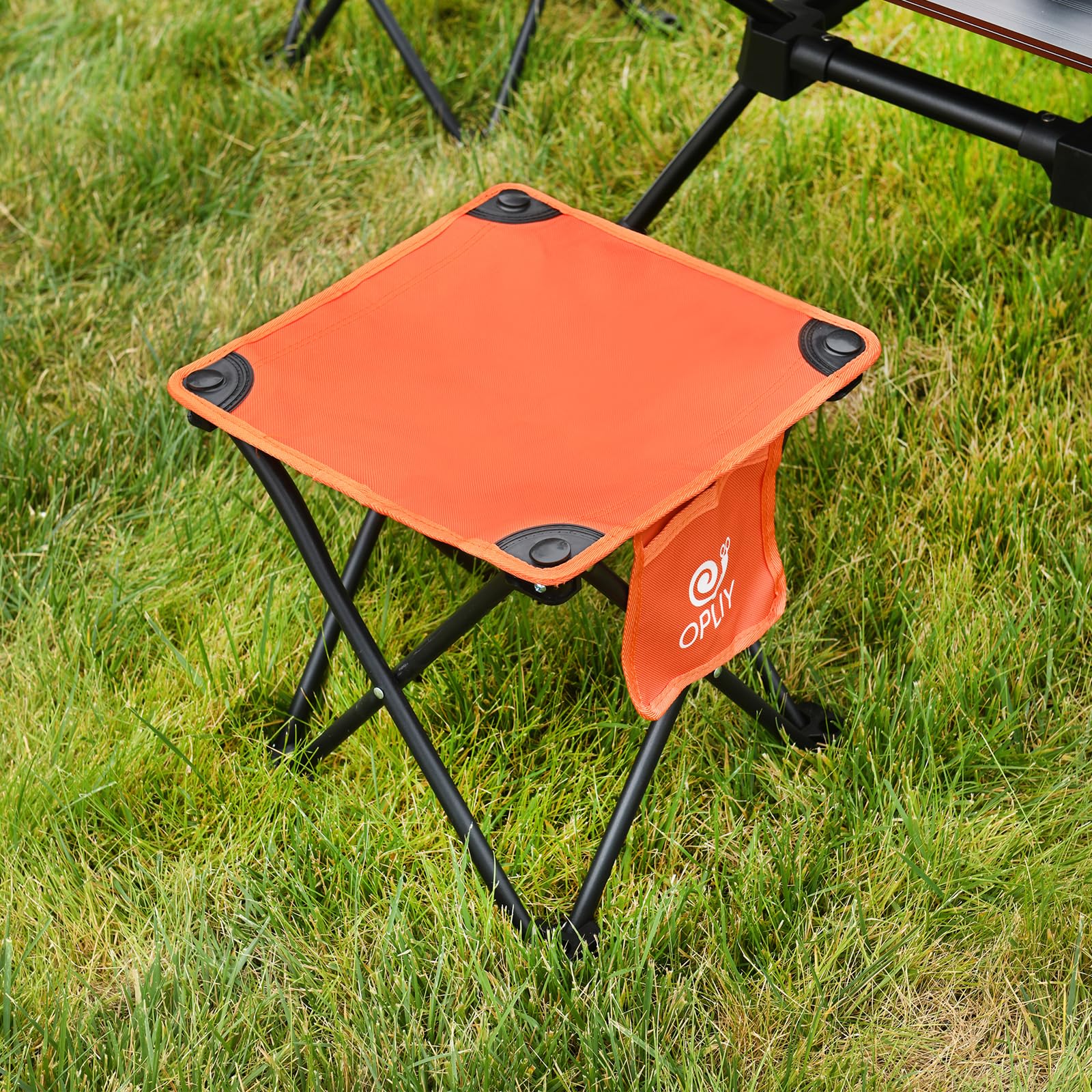 Taburete de camping, silla plegable portátil para camping, pesca, senderismo, jardinería y playa, asiento de camping con bolsa de transporte (naranja)