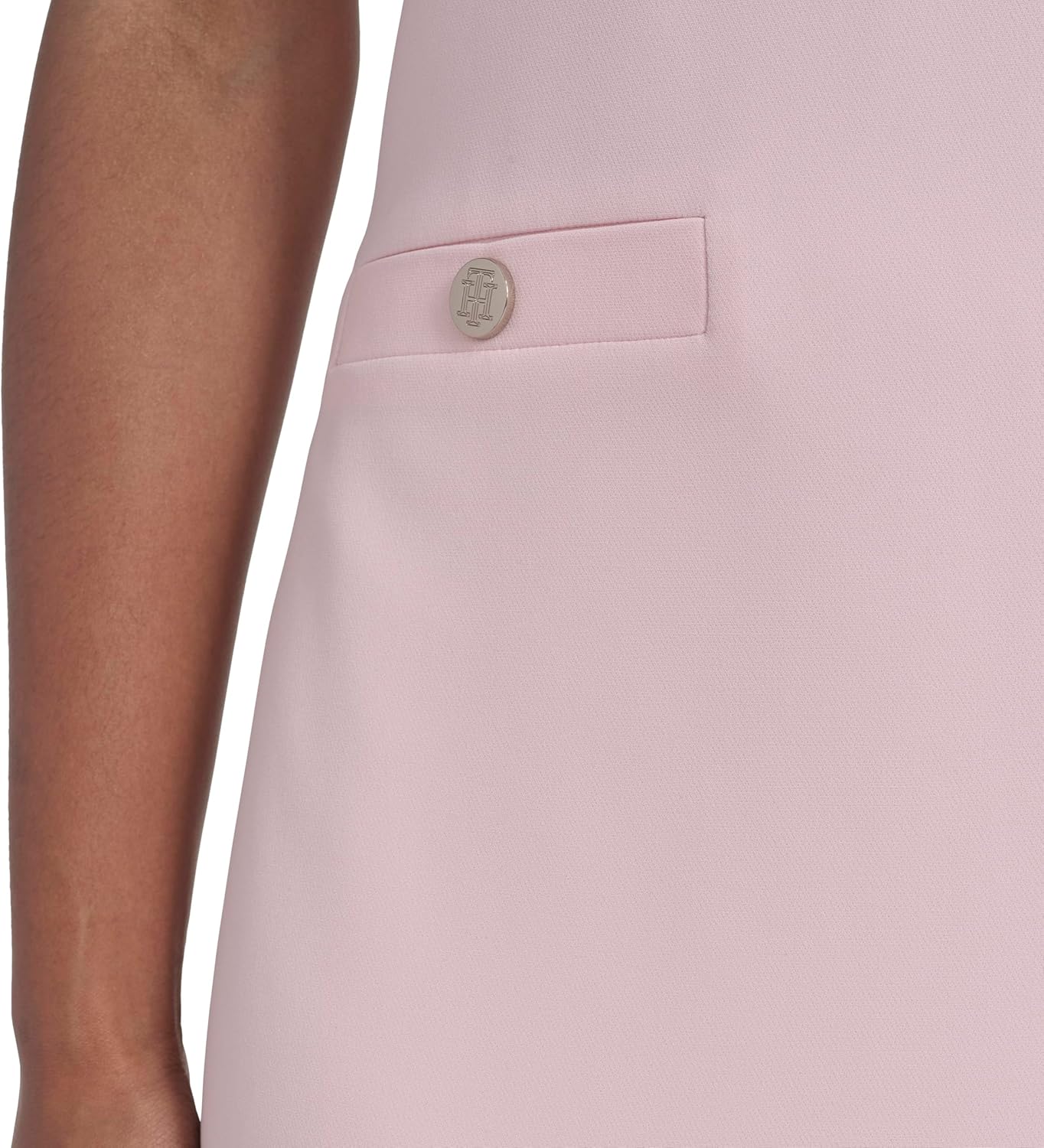 Tommy Hilfiger Womens Round Neck Salon Stretch Pockets Shift Dress - Image 5