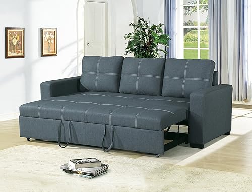 Miniatura 2 de Sectional Sofa Pull Out Bed Convertible Sofa Bed L Shaped Couch Modular Cloud Couch Sleeper Sofa for Living Room Bedroom Apartment Modern Tufted