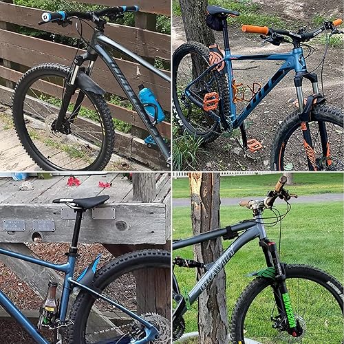 Miniatura 6 de FIFTY-FIFTY Guardabarros para bicicleta de montaña, guardabarros MTB, guardabarros delantero y trasero compatible con bicicleta, se adapta a 26,