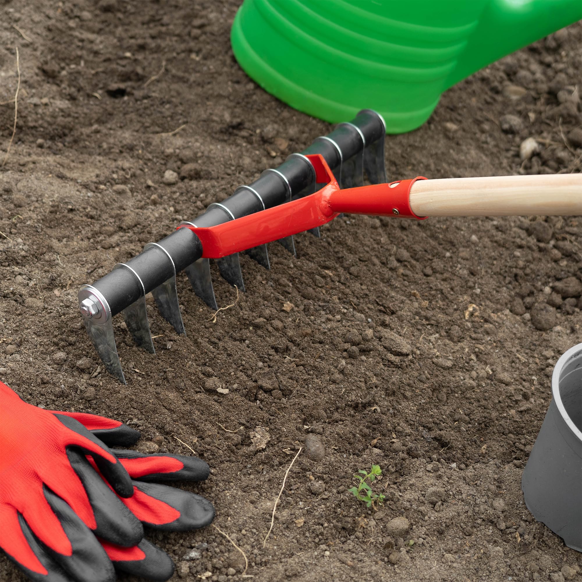 KADAX Aireador de césped manual para jardín, césped, musgo, accesorios de jardín, herramientas de metal, rastrillo de corte, cultivador, aireador de césped, escarificador de mano (unilateral, con