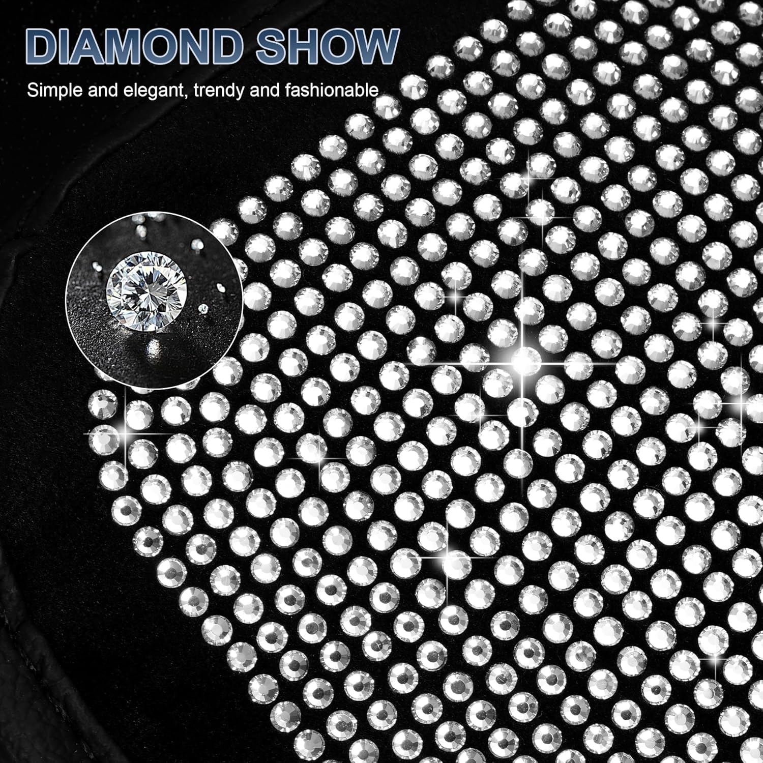Center Console Cover Fit for Hyundai Santa Fe with 2 Storage Bags Fully Diamond-Studded Style Center Console Armrest Cover with Total Protection(Silver Diamond)