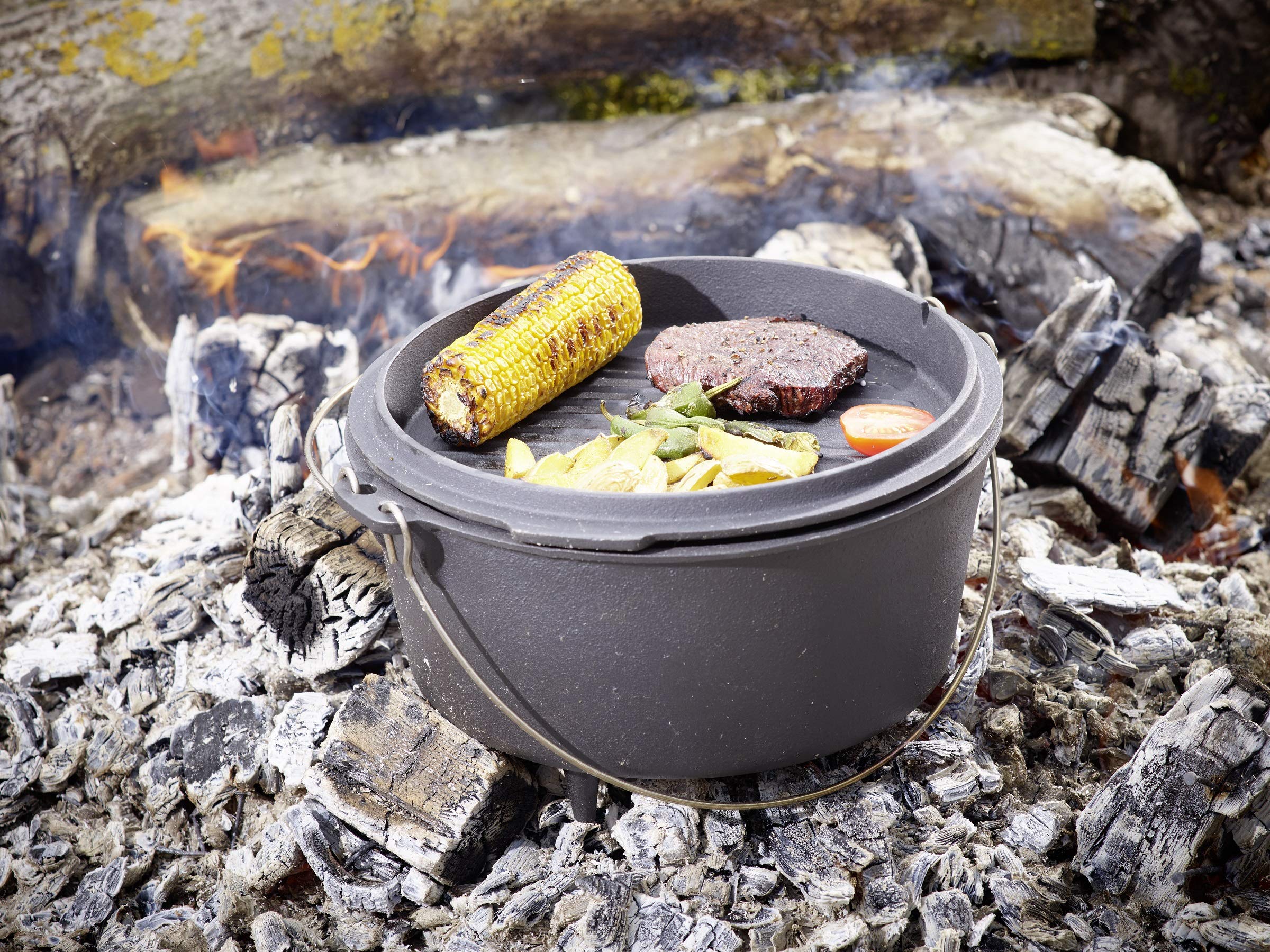 ECHTWERK EW-GE-1225 Olla de Hierro Big-Dutch Oven, Horno holandés, Cacerola hierrro Fundido, 31,5 x 21 cm, Iron