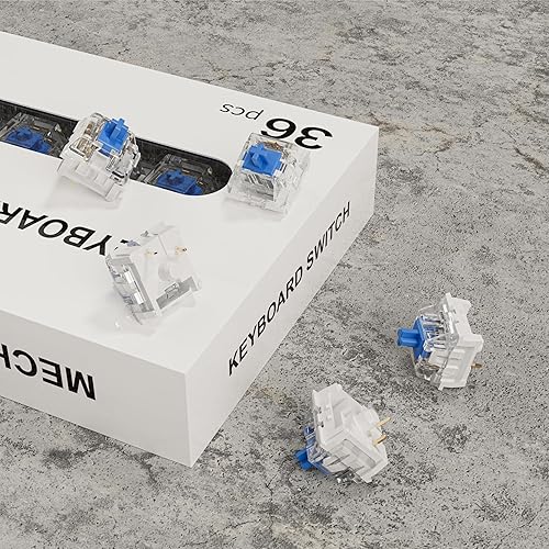 Miniatura 5 de Interruptor azul de repuesto para teclado mecánico, a prueba de polvo, 3 pines clic, escritura precisa, teclado de bricolaje, teclado para juegos