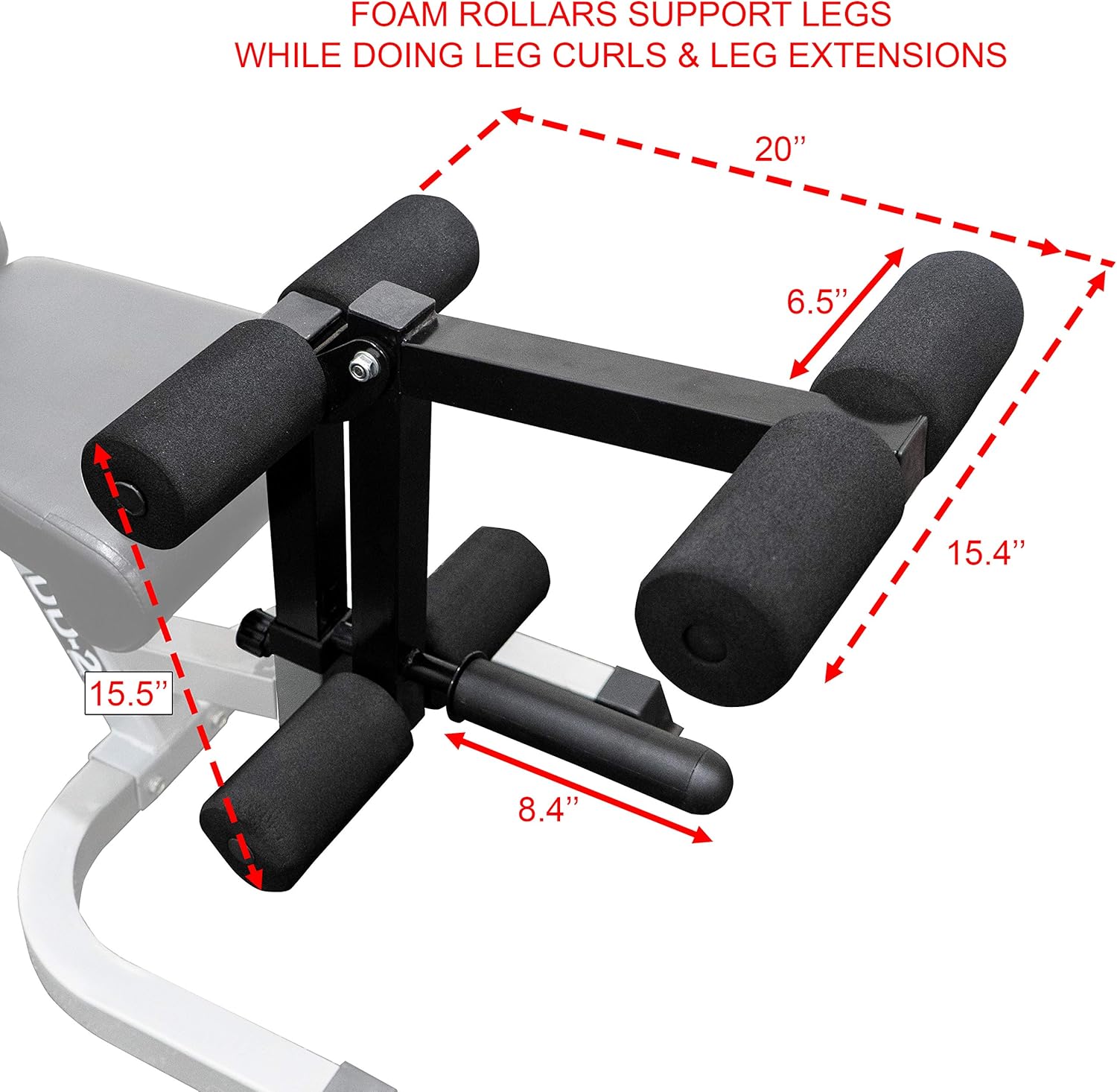 Valor Fitness Leg Curl - Extension Attachment -Bench Not Included -Works with Valor Compatible Fitness Benches - Home Gym Equipment
