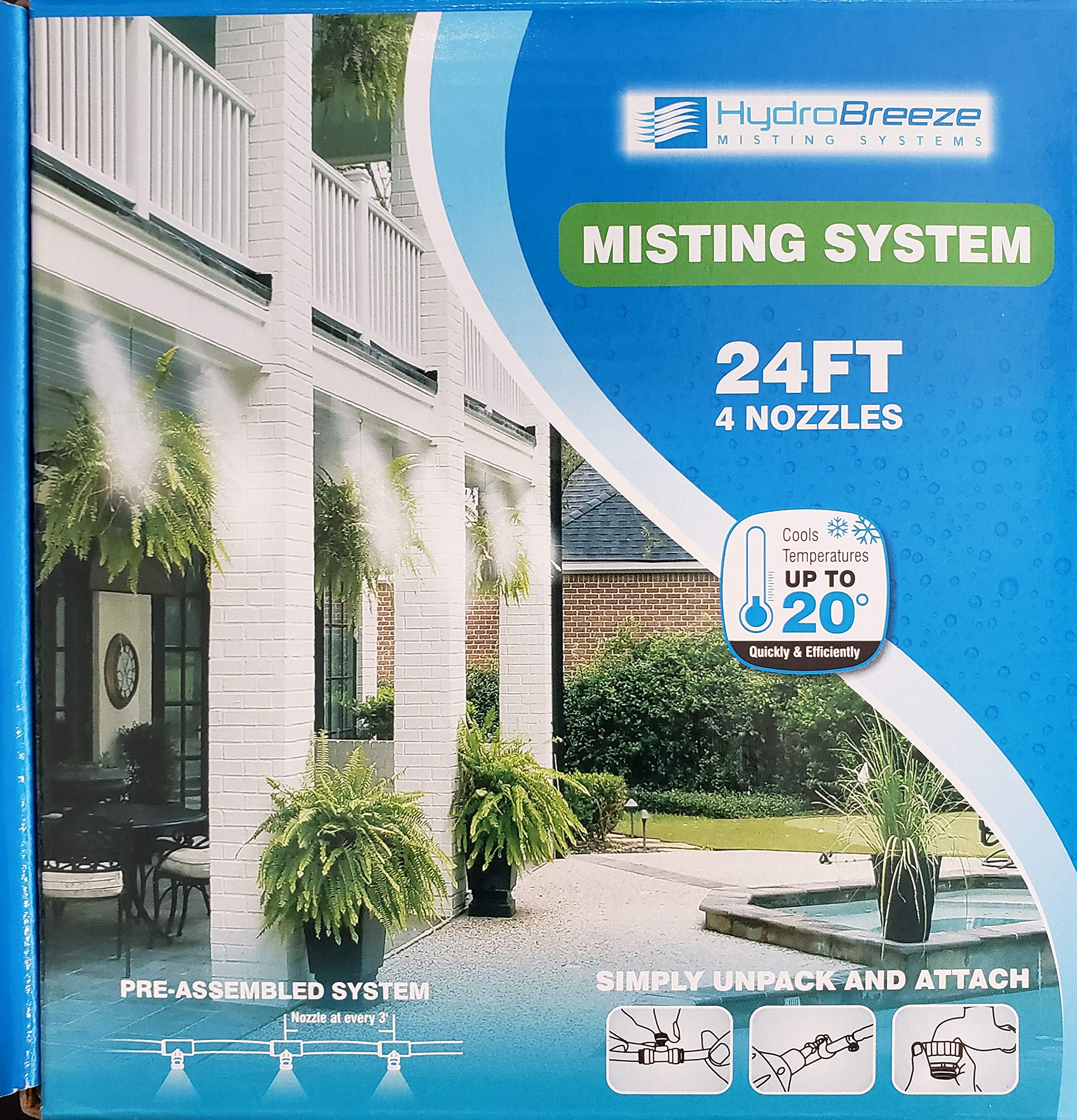 Hydrobreeze Pre-Assembled Misting System 24 Feet 1/4 in Beige Tubing  Nozzles