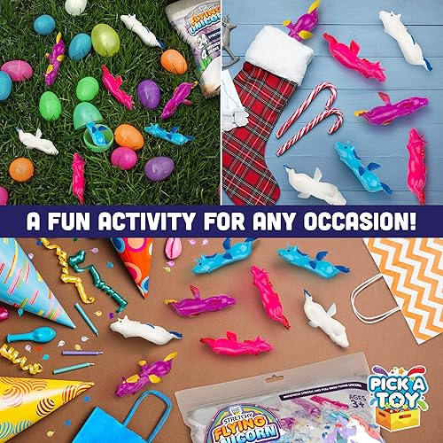 Miniatura 5 de Mini juguetes de unicornio para niñas y niños, 24 piezas de goma con destello de dedo elástico para niños, divertidos rellenos de bolsas de regalos