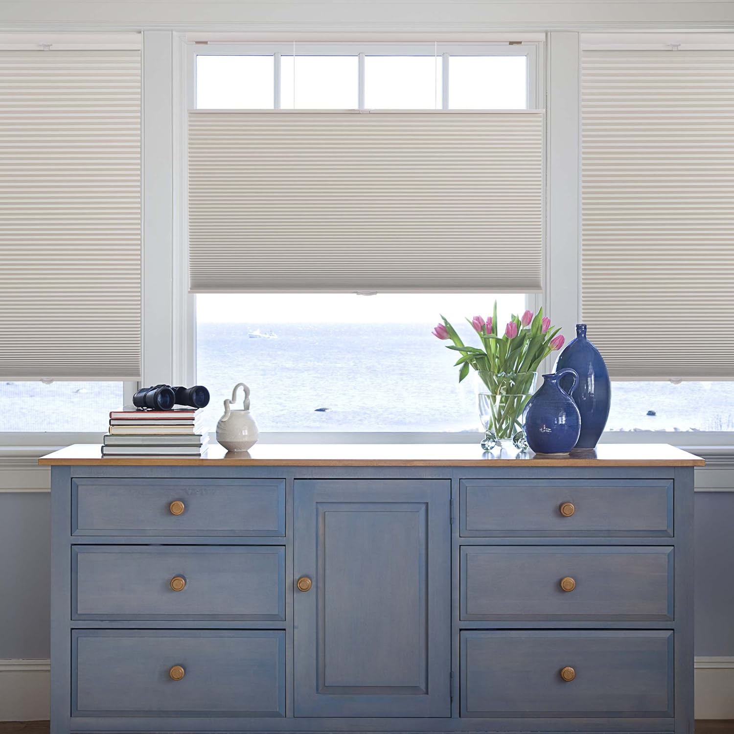 Blackout Top Down Bottom Up Cordless Cell Shades, 67W x 84H, Daylight