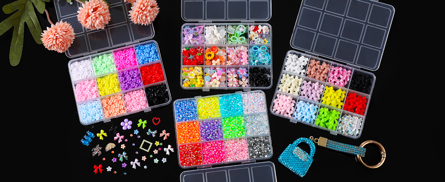 Amazon.com: LERBOU Colorful Macaron Nail Charms Kit, 4 Boxes