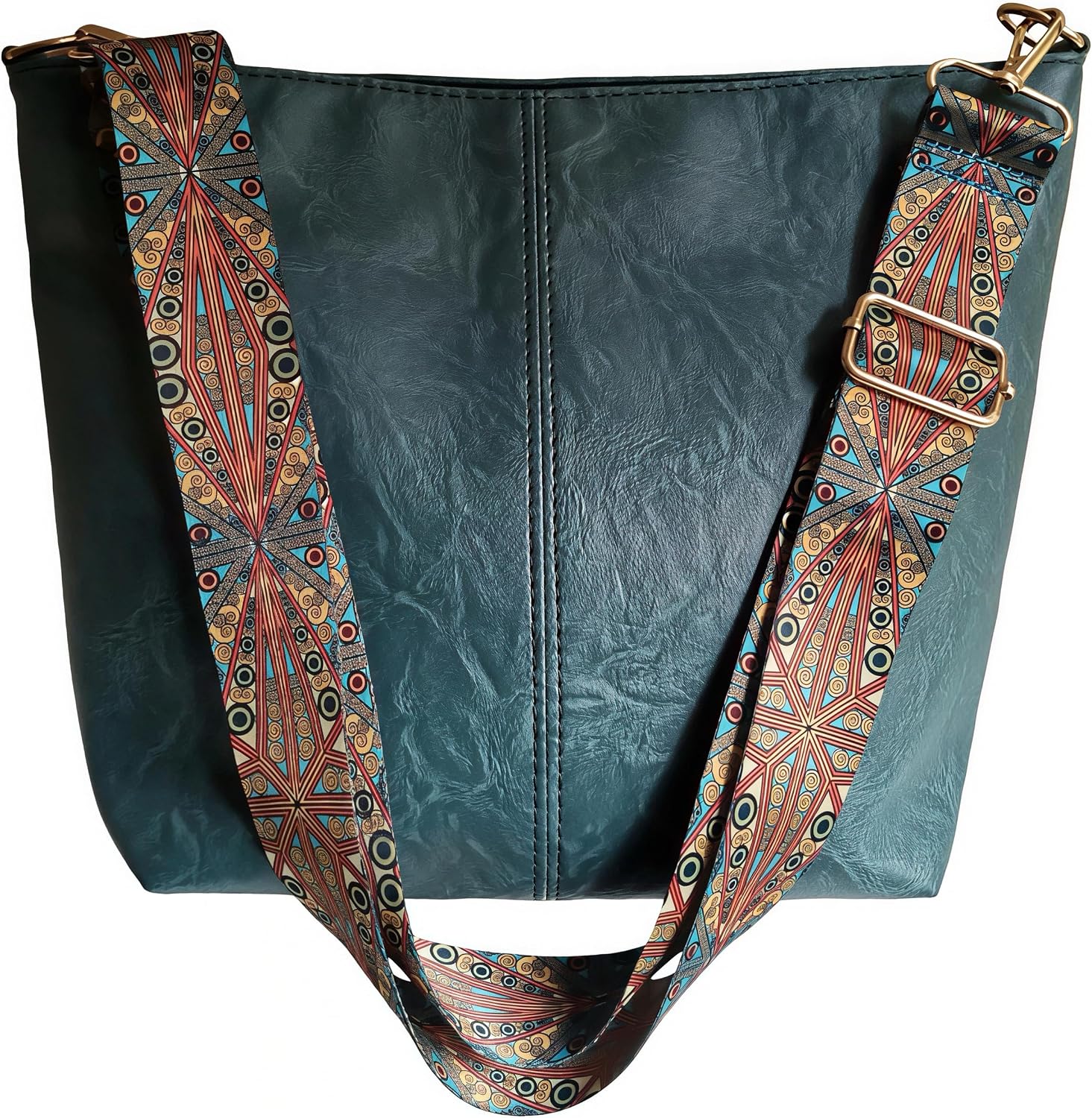 Fashion Hobo Bags for Women Vegan Leather Crossbody Bag with Guitar Strap Shoulder Purses and Handbags