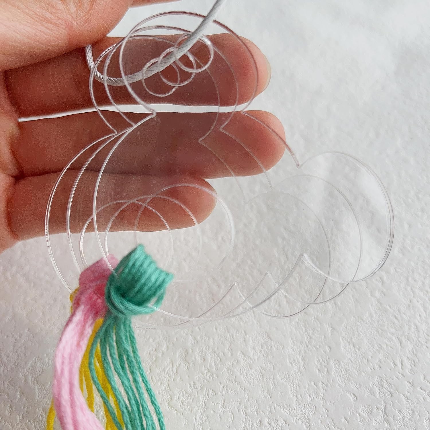 Set of 50 Floss Drops Bobbins, Thread Holders, Floss Organizer, Cross Stitch Embroidery Storage (Clear)