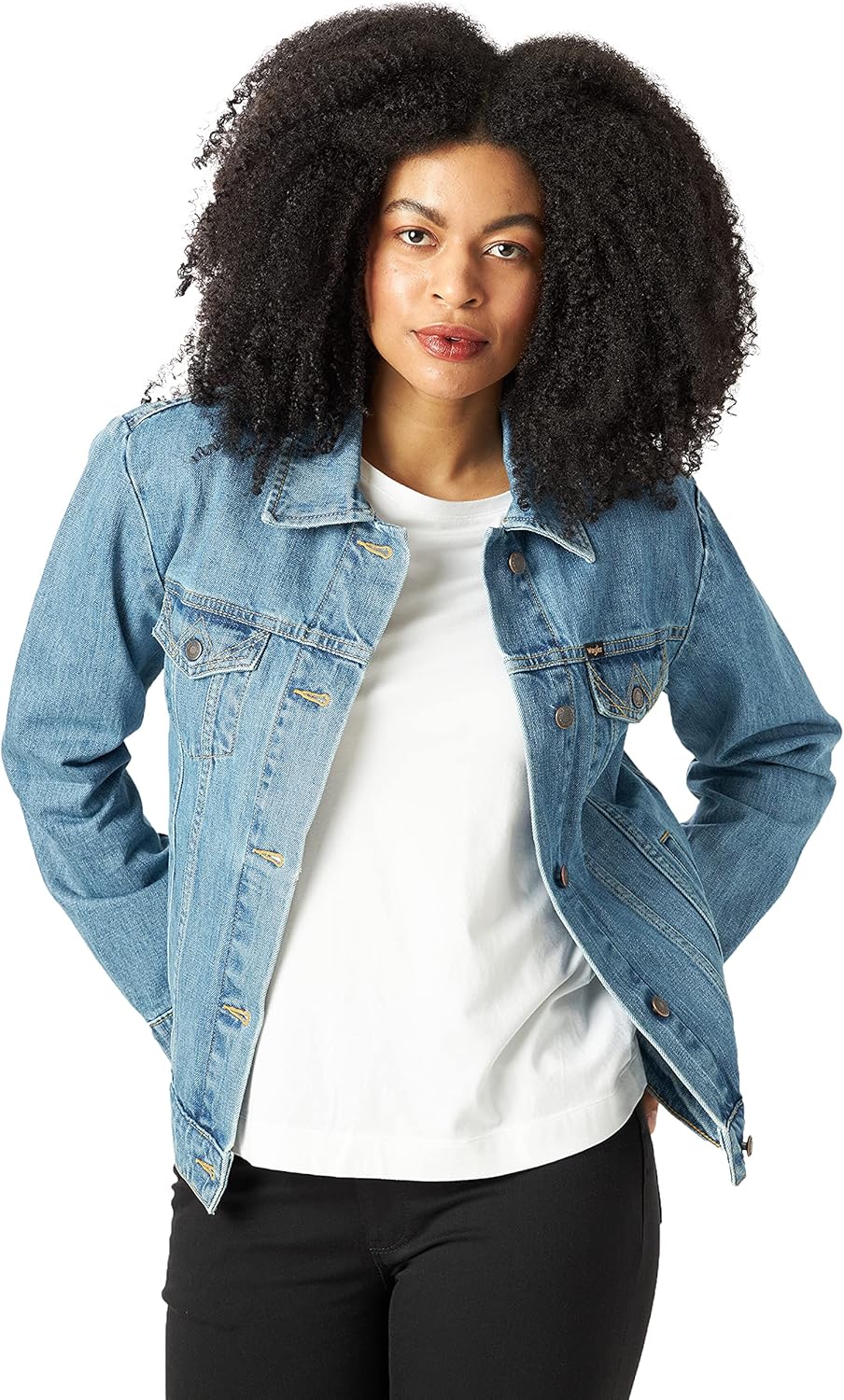 Wrangler Women's Relaxed Fit Memory Maker Jean Jacket at  Women's Coats Shop