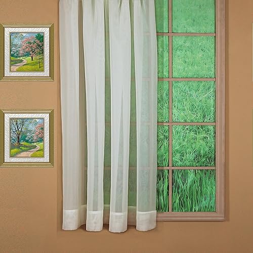 Vista 816 de Today's Curtain - Cortina Emelia de gasa original, panel de 84 pulgadas, negro, 60 pulgadas de ancho x 84 pulgadas de largo