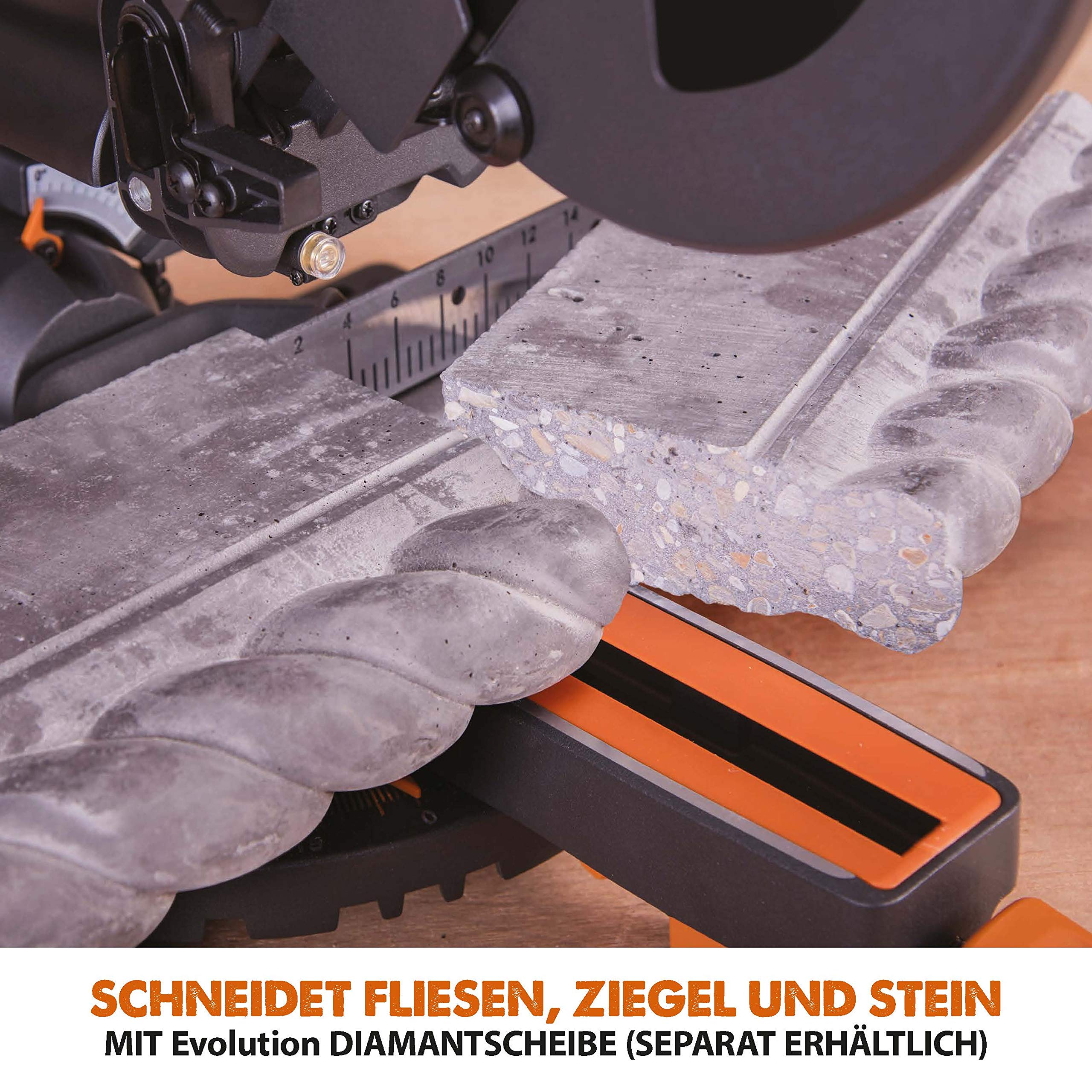 Evolution Power Tools - Scie à Onglets Coulissante Multi-Matériaux R210SMS+ avec le Pack Plus, 210 mm (230 V) (Lot de 2)