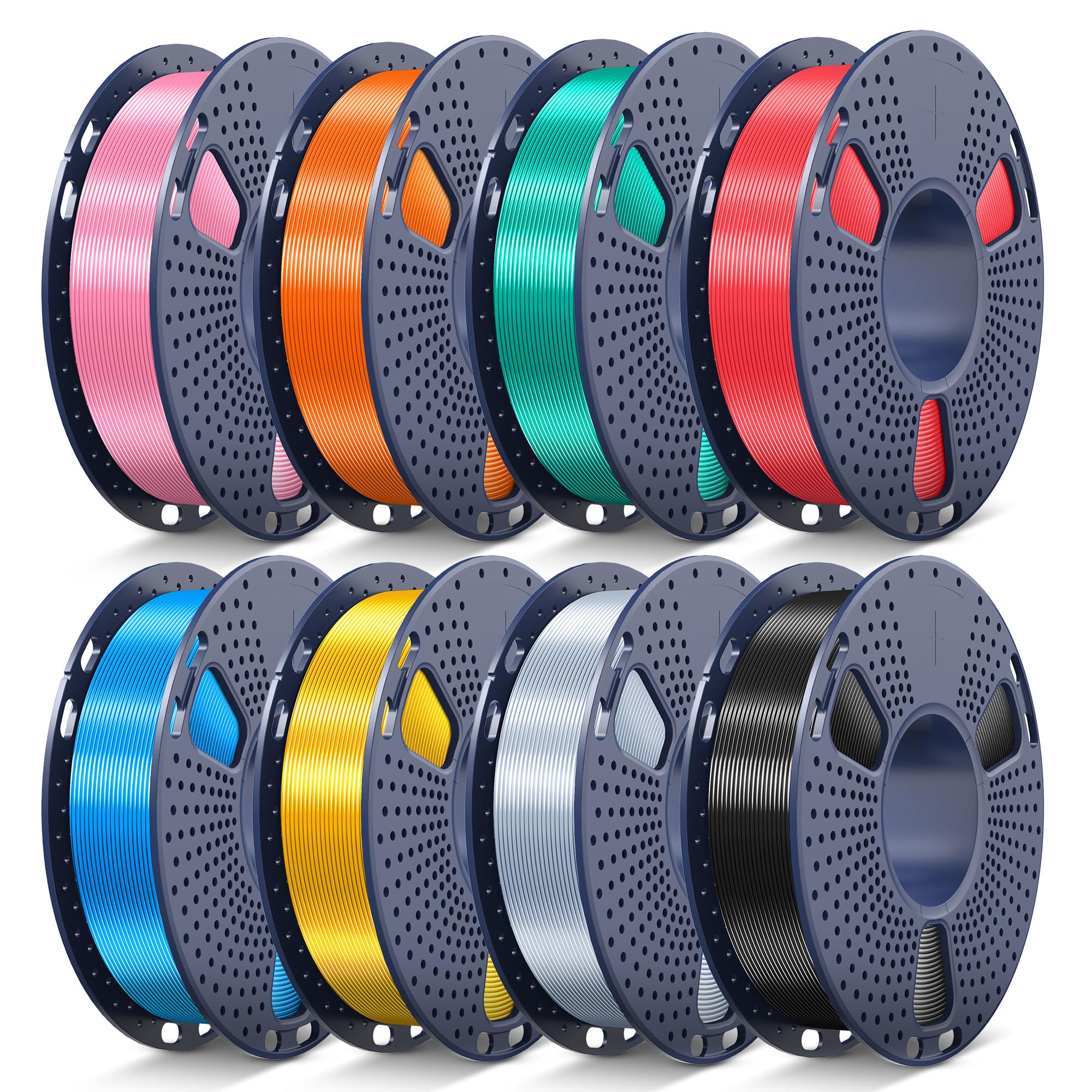 JAYO Silk PLA Multicolor 3D Printer Filament Bundle 1.75mm, 250g, 8-Pack