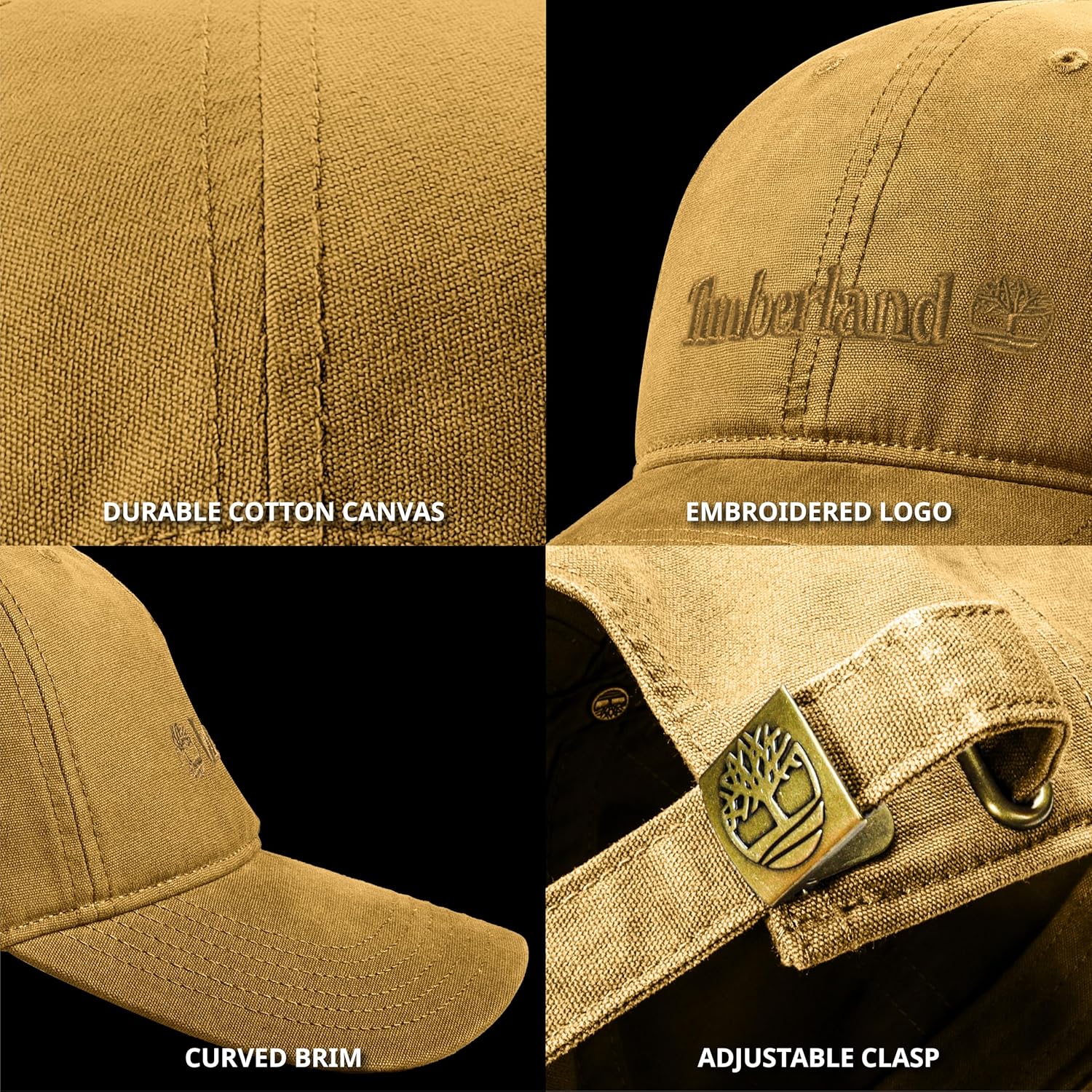 Timberland Cooper Hill Men's Baseball Cap - Cotton Canvas, Adjustable, Lightweight & Stylish Hat for Outdoor Activities - Image 6