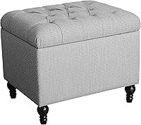 Vista 28 de Homepop Decoración para el hogar K7646-A862 Otomana de almacenamiento rectangular moderna tapizada Otomana con tapa con bisagras