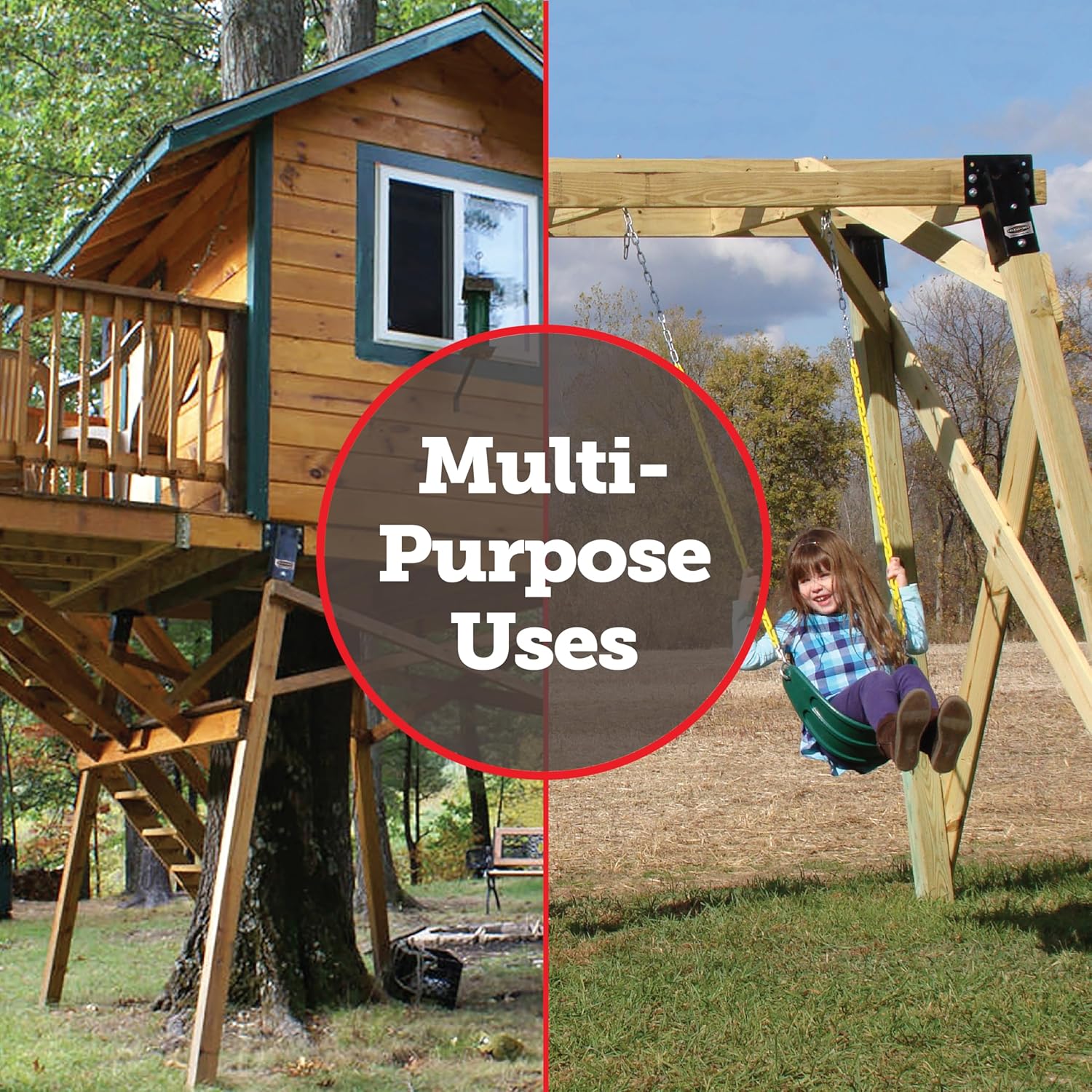 Elevators 4x4 Elevator Brackets, Double Angled Construction-Grade Steel, Ideal for Hunting Stands, Tree Houses, Decks, and More, 4-Pack