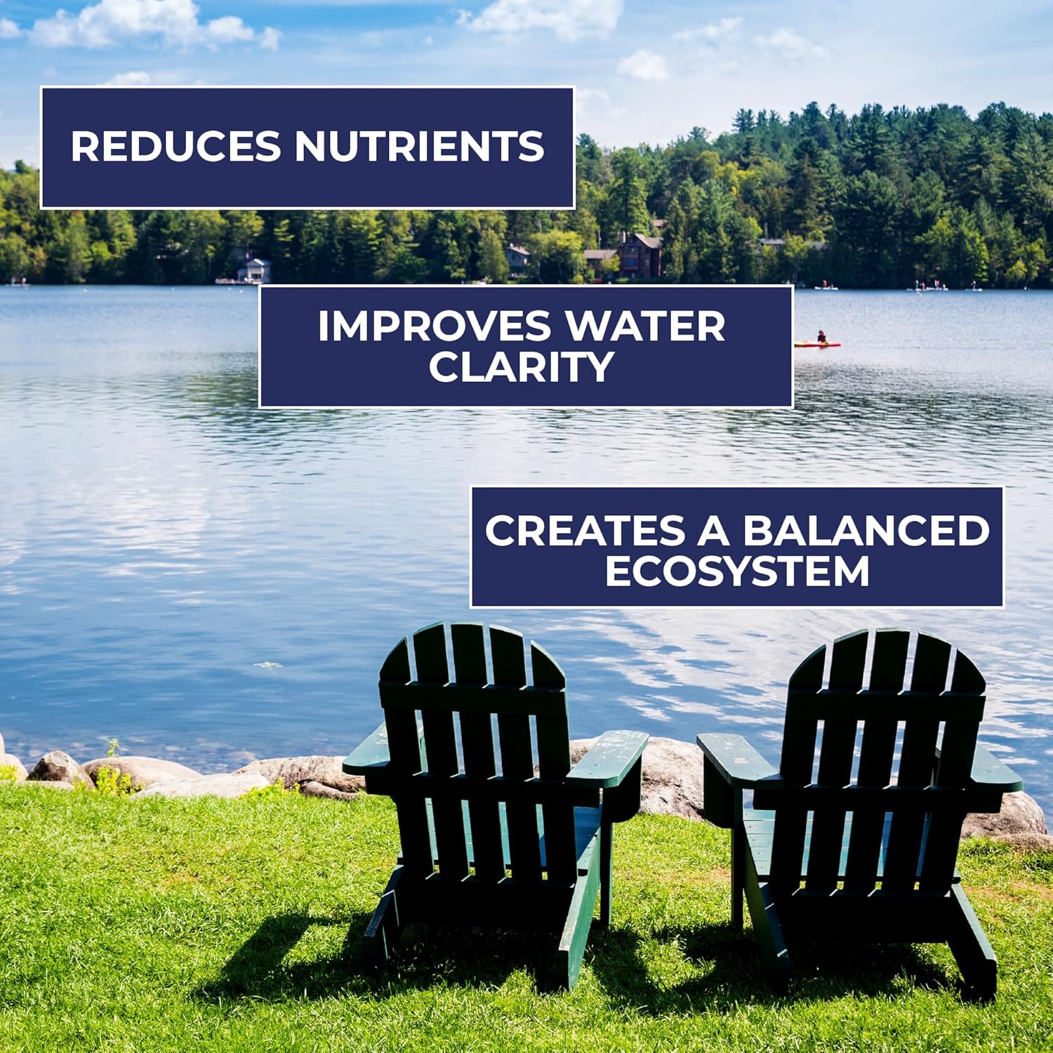 Ultimate Pond Clarifier for Large Outdoor Ponds & Lakes, Natural Bio Treatment for Clean & Clear Water, Fish, Plant & Pet Safe, 12 Packets