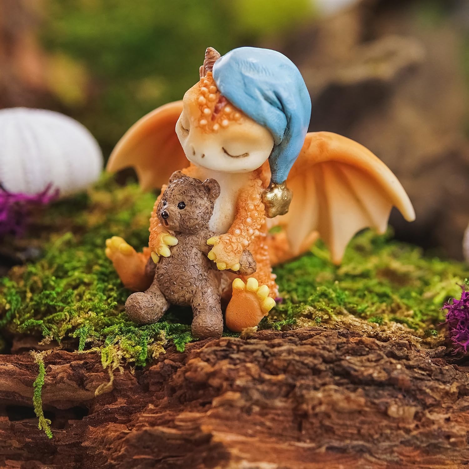 Top Collection Solar The Red Dragon - Mini Collectible Fantasy Figurine (Good Night Teddy Bear) image 3